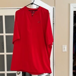 Men’s Adidas Go-to DWR Short-Sleeve Half-Zip Red Golf Pullover